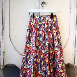 Ava and Lou Floral Maxi Skirt with Side Button Detail Size S